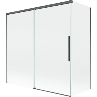 Mexen Rox 2-krídla posuvná vaňová zástena 160 + 70 x 150 cm, priehľadná, kartáčovaná pištoľovo sivá - 8C9-160-070-66-00