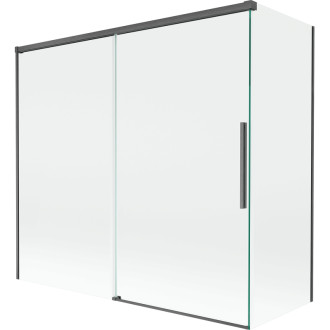 Mexen Rox 2-krídlová posuvná vaňová zástena 170 + 70 x 150 cm, priehľadná, kartáčovaná pištoľovo sivá - 8C9-170-070-66-00