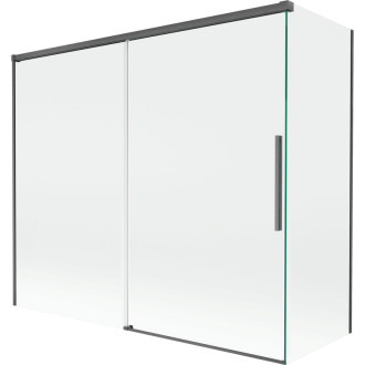 Mexen Rox 2-krídla posuvná vaňová zástena 180 + 80 x 150 cm, priehľadná, kartáčovaná pištoľ gray - 8C9-180-080-66-00