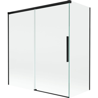 Mexen Rox 2-krídla posuvná vaňová zástena 150 + 70 x 150 cm, priehľadná, čierna - 8C9-150-070-70-00