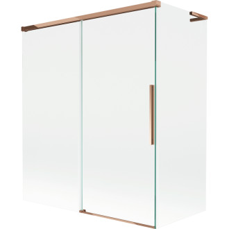Mexen Rox L 2dielna posuvná vaňová zástena 140 + 70 x 150 cm, priehľadná, ružové zlato - 8C9L-140-070-60-00