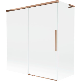 Mexen Rox L 2dielna posuvná vaňová zástena 150 + 70 x 150 cm, priehľadná, ružové zlato - 8C9L-150-070-60-00