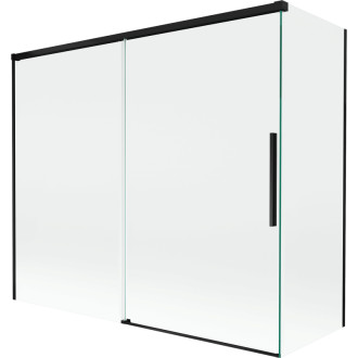 Mexen Rox 2-krídla posuvná vaňová zástena 180 + 80 x 150 cm, priehľadná, čierna - 8C9-180-080-70-00