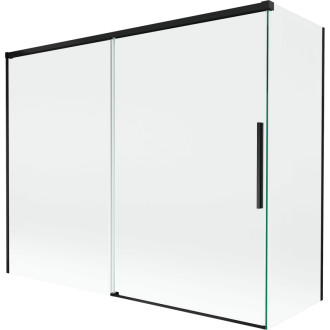 Mexen Rox 2dielna posuvná vaňová zástena 190 + 80 x 150 cm, priehľadná, čierna - 8C9-190-080-70-00