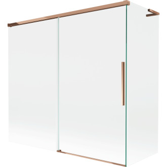 Mexen Rox L 2dielna posuvná vaňová zástena 170 + 80 x 150 cm, priehľadná, ružové zlato - 8C9L-170-080-60-00