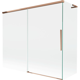 Mexen Rox L 2dielna výsuvná vaňová zástena 180 + 90 x 150 cm, priehľadná, ružové zlato - 8C9L-180-090-60-00