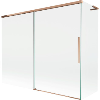 Mexen Rox L 2dielna posuvná vaňová zástena 190 + 90 x 150 cm, priehľadná, ružové zlato - 8C9L-190-090-60-00