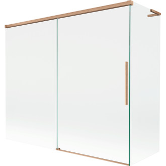Mexen Rox L 2dielna posuvná vaňová zástena 180 + 80 x 150 cm, priehľadná, kartáčovaná meď - 8C9L-180-080-65-00