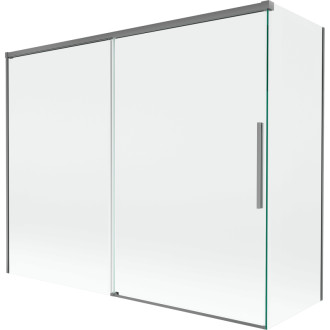 Mexen Rox 2dielna posuvná vaňová zástena 190 + 90 x 150 cm, priehľadná, strieborná - 8C9-190-090-95-00