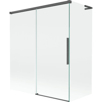 Mexen Rox L 2dielna posuvná vaňová zástena 140 + 70 x 150 cm, priehľadná, kartáčovaná pištoľovo sivá - 8C9L-140-070-66-00