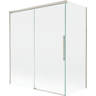 Mexen Rox 2-krídla posuvná vaňová zástena 140 + 70 x 150 cm, priehľadná, kartáčovaný nikel - 8C9-140-070-97-00