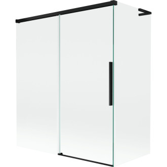 Mexen Rox L 2dielna posuvná vaňová zástena 140 + 70 x 150 cm, priehľadná, čierna - 8C9L-140-070-70-00