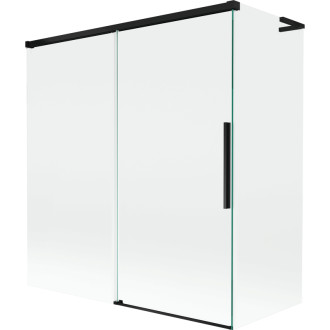 Mexen Rox L 2dielna posuvná vaňová zástena 150 + 70 x 150 cm, priehľadná, čierna - 8C9L-150-070-70-00