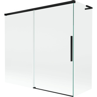 Mexen Rox L 2dielna posuvná vaňová zástena 170 + 70 x 150 cm, priehľadná, čierna - 8C9L-170-070-70-00
