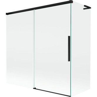 Mexen Rox L 2dielna posuvná vaňová zástena 160 + 75 x 150 cm, priehľadná, čierna - 8C9L-160-075-70-00