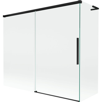 Mexen Rox L 2dielna posuvná vaňová zástena 180 + 80 x 150 cm, priehľadná, čierna - 8C9L-180-080-70-00