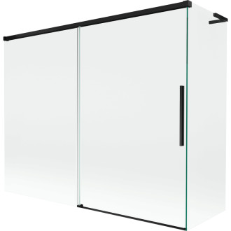 Mexen Rox L 2dielna posuvná vaňová zástena 190 + 80 x 150 cm, priehľadná, čierna - 8C9L-190-080-70-00