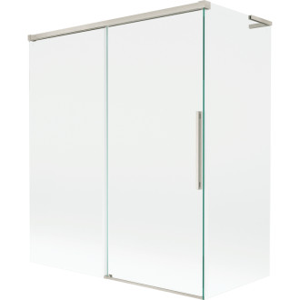 Mexen Rox L 2dielna posuvná vaňová zástena 140 + 70 x 150 cm, priehľadná, kartáčovaný nikel - 8C9L-140-070-97-00