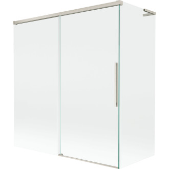 Mexen Rox L 2dielna posuvná vaňová zástena 150 + 70 x 150 cm, priehľadná, kartáčovaný nikel - 8C9L-150-070-97-00