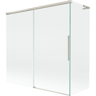Mexen Rox L 2dielna posuvná vaňová zástena 160 + 80 x 150 cm, priehľadná, kartáčovaný nikel - 8C9L-160-080-97-00