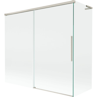 Mexen Rox L 2dielna posuvná vaňová zástena 170 + 80 x 150 cm, priehľadná, kartáčovaný nikel - 8C9L-170-080-97-00