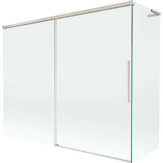 Mexen Rox L 2dielna posuvná vaňová zástena 190 + 80 x 150 cm, priehľadná, kartáčovaný nikel - 8C9L-190-080-97-00
