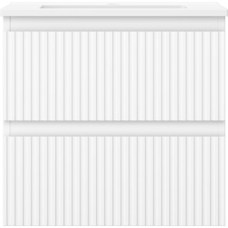 Kúpeľňová skrinka Mexen Rivel 50 cm s umývadlom Otis, 2 zásuvky, drážkovaná, matná biela - 91A20-05047-2-BFF01-W18M01