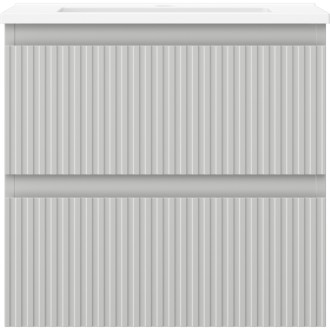 Kúpeľňová skrinka Mexen Rivel 50 cm s umývadlom Otis, 2 zásuvky, drážkovaná, matne šedá/matne biela - 91A20-05047-2-BFF62-W18M01