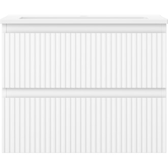 Kúpeľňová skrinka Mexen Rivel 60 cm s umývadlom Otis, 2 zásuvky, drážkovaná, matná biela - 91A20-06047-2-BFF01-W18M01