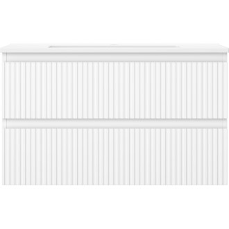 Kúpeľňová skrinka Mexen Rivel 80 cm s umývadlom Otis, 2 zásuvky, drážkovaná, matná biela - 91A20-08047-2-BFF01-W18M01