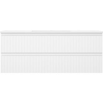 Mexen Rivel szafka łazienkowa 120 cm z umywalką Otis, 2 szuflady, ryflowana , biała mat - 91A20-12047-2-BFF01-W18M01