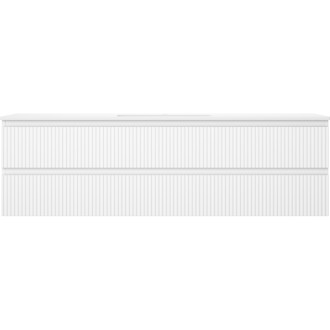 Kúpeľňová skrinka Mexen Rivel 160 cm s umývadlom Otis, 2 zásuvky, drážkovaná, matná biela - 91A20-16047-2-BFF01-W18M01