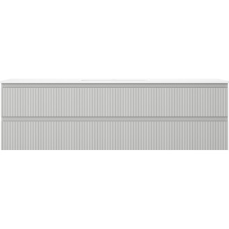 Kúpeľňová skrinka Mexen Rivel 160 cm s umývadlom Otis, 2 zásuvky, drážkovaná, matne šedá/matne biela - 91A20-16047-2-BFF62-W18M0