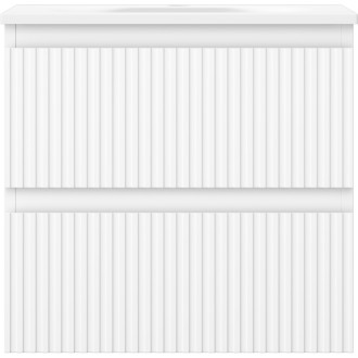 Kúpeľňová skrinka Mexen Rivel 50 cm s umývadlom Vela, 2 zásuvky, drážkovaná, matná biela - 91A20-05047-2-BFF01-W23M01