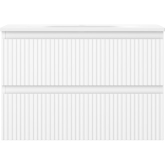 Kúpeľňová skrinka Mexen Rivel 70 cm s umývadlom Vela, 2 zásuvky, drážkovaná, matná biela - 91A20-07047-2-BFF01-W23M01