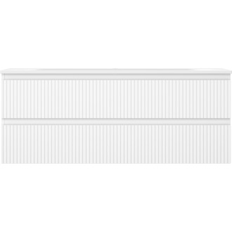 Kúpeľňová skrinka Mexen Rivel 120 cm s umývadlom Vela, 2 zásuvky, drážkovaná, matná biela - 91A20-12047-2-BFF01-W23M01