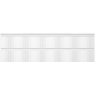 Kúpeľňová skrinka Mexen Rivel 160 cm s umývadlom Vela, 2 zásuvky, drážkovaná, matná biela - 91A20-16047-2-BFF01-W23M01