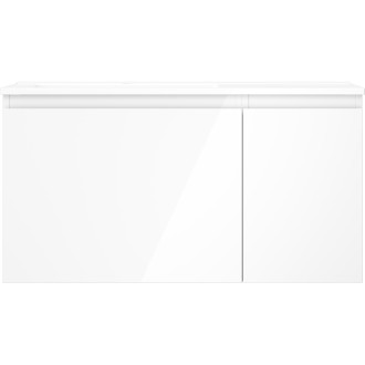 Kúpeľňová skrinka Mexen Orio 90 cm s umývadlom Otis vľavo, 1S, 1D, biely lesk - 91A13-09047-3-BBFF00-W18L00