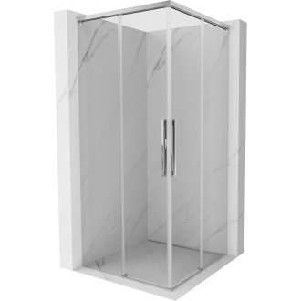 Mexen Rox Duo posuvný sprchovací kút 80 x 80 cm, priehľadný, chróm - 8C2D-080-080-01-00