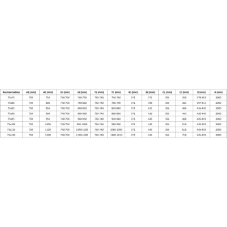 Mexen Rox Duo posuvný sprchovací kút 100 x 75 cm, priehľadný, zlatý - 8C2D-100-075-50-00
