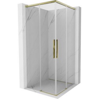 Mexen Rox Duo posuvný sprchovací kút 85 x 85 cm, priehľadný, zlatý - 8C2D-085-085-50-00