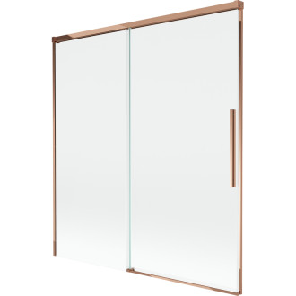 Mexen Rox 2dielna posuvná vaňová zástena 150 x 150 cm, priehľadná, ružové zlato - 8C9-150-001-60-00