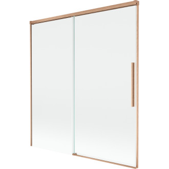 Mexen Rox 2-krídlová posuvná vaňová zástena 150 x 150 cm, priehľadná, kartáčovaná meď - 8C9-150-001-65-00