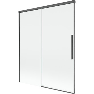 Mexen Rox 2dielna posuvná vaňová zástena 140 x 150 cm, priehľadná, kartáčovaná pištoľovo sivá - 8C9-140-001-66-00