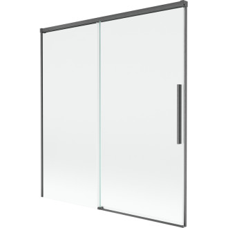 Mexen Rox 2dielna posuvná vaňová zástena 150 x 150 cm, priehľadná, kartáčovaná pištoľovo sivá - 8C9-150-001-66-00