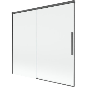 Mexen Rox 2dielna posuvná vaňová zástena 170 x 150 cm, priehľadná, kartáčovaná pištoľovo sivá - 8C9-170-001-66-00