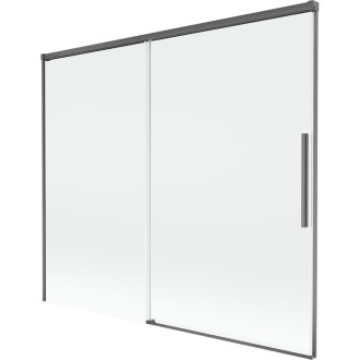 Mexen Rox 2dielna posuvná vaňová zástena 180 x 150 cm, priehľadná, kartáčovaná pištoľovo sivá - 8C9-180-001-66-00