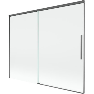 Mexen Rox 2dielna posuvná vaňová zástena 190 x 150 cm, priehľadná, kartáčovaná pištoľovo sivá - 8C9-190-001-66-00