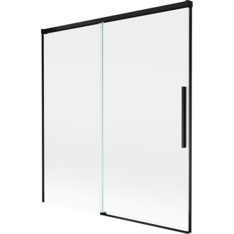 Mexen Rox 2dielna posuvná vaňová zástena 150 x 150 cm, priehľadná, čierna - 8C9-150-001-70-00