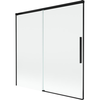 Mexen Rox 2dielna posuvná vaňová zástena 160 x 150 cm, priehľadná, čierna - 8C9-160-001-70-00